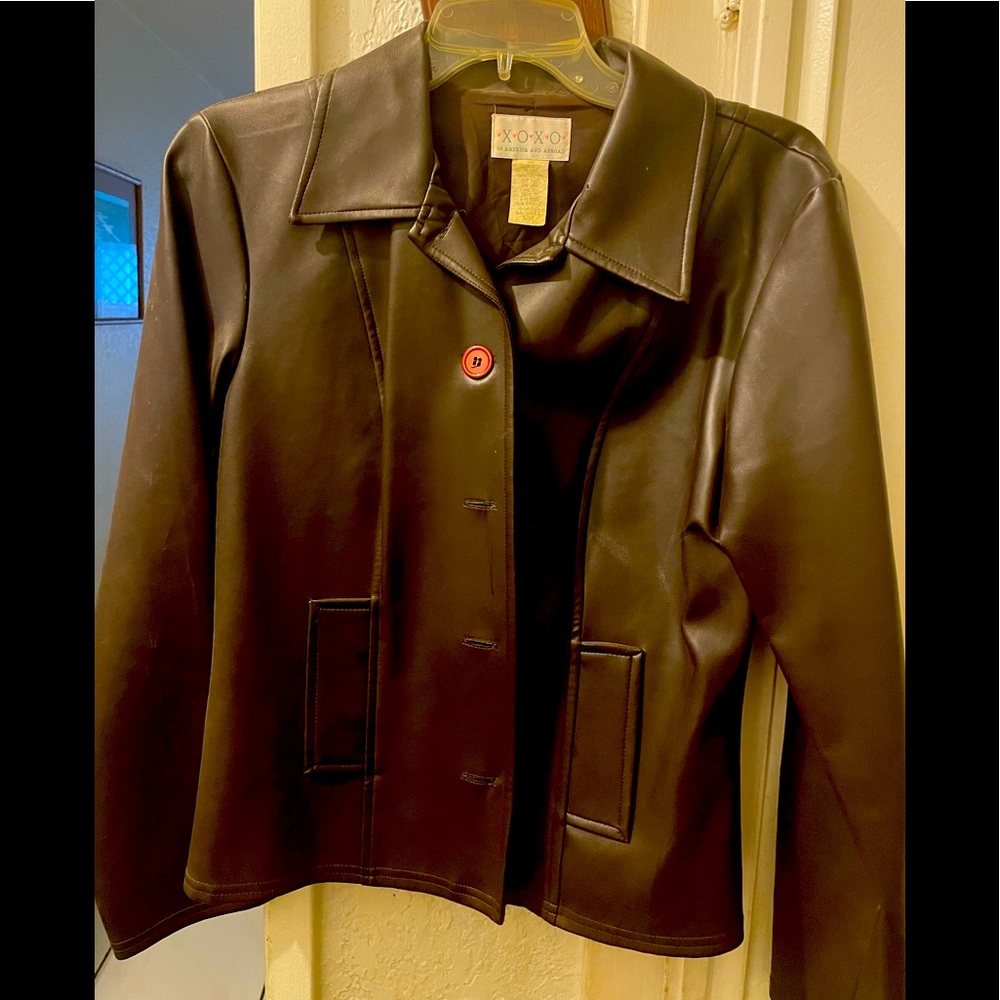 Brown faux leather jacket